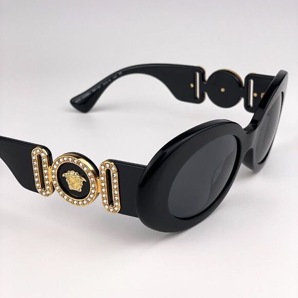 NEW Versace VE4426BU GB1/87 MAXI MEDUSA BIGGIE Black Dark Gray Oval Women - Picture 6 of 13